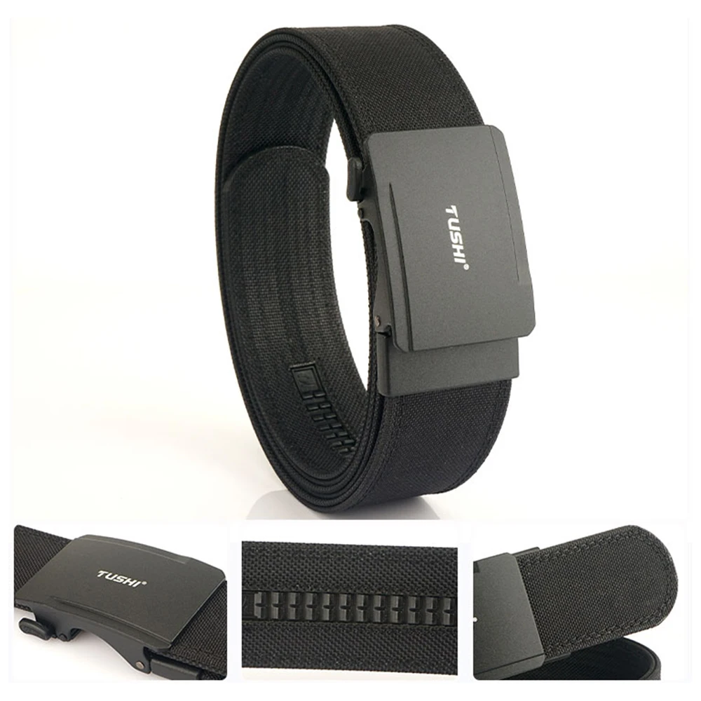 TUSHI Military Belt for Men 4.3CM Nylon Metal Automatic Buckle Police Duty Belt Tactical Outdoor Girdle Accessories Multi-size