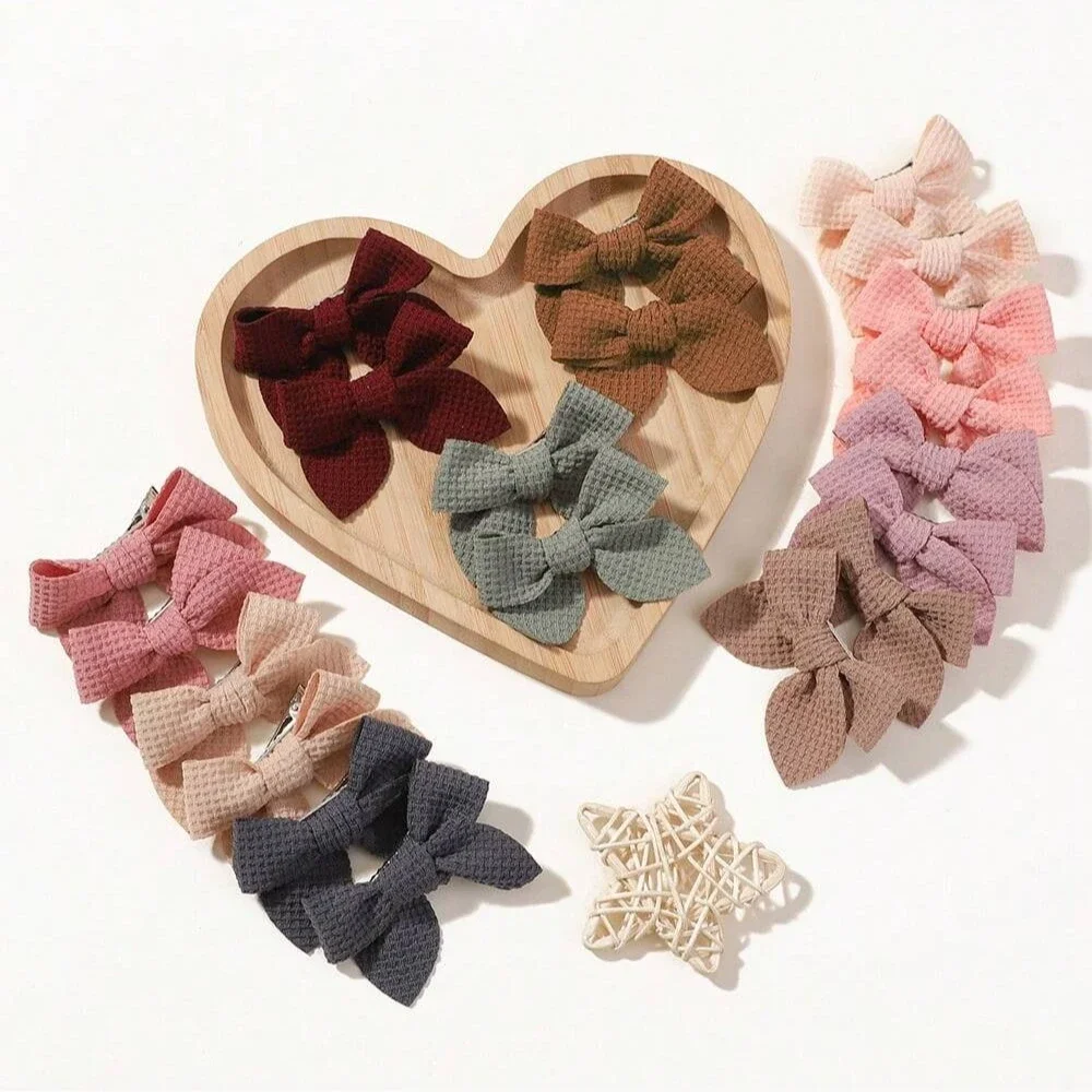 Candy Color Ribbon Hair Bows Clips Set for Baby Girls 10/20pcs 2.5'' Cute Handmade Hairpin Barrettes Kids Hair Accessories