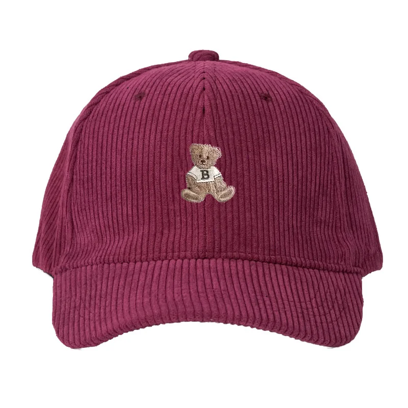 Corduroy Baseball Cap Men Women Teddy Bear Pattern Sun Protection Outdoor Adjustable Dad Cap Fashion Streetwear Casual Truck Hat