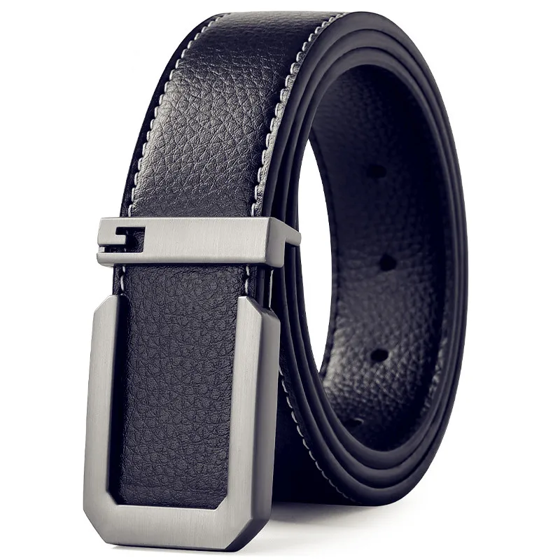 3.3cm Fashion Casual Belt with Silver Smooth Buckle, Designer Men Belt High-Quality, Unisex Fit, Perfect for Jeans Workwear
