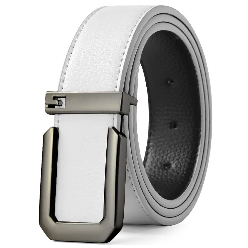 3.3cm Fashion Casual Belt with Silver Smooth Buckle, Designer Men Belt High-Quality, Unisex Fit, Perfect for Jeans Workwear