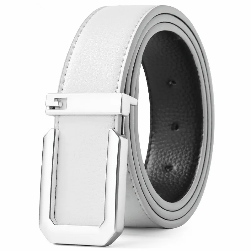 3.3cm Fashion Casual Belt with Silver Smooth Buckle, Designer Men Belt High-Quality, Unisex Fit, Perfect for Jeans Workwear