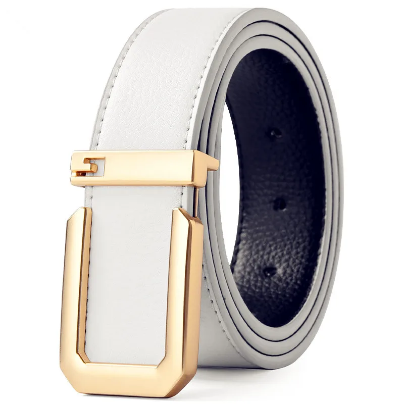 3.3cm Fashion Casual Belt with Silver Smooth Buckle, Designer Men Belt High-Quality, Unisex Fit, Perfect for Jeans Workwear