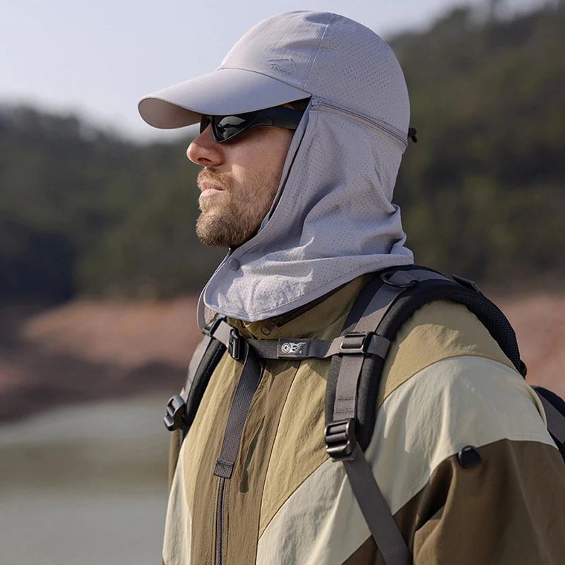 Quick-dry Sun Hats for Men Women Detachable Shawl Neck Protection Adult Baseball Cap Outdoor Spring Summer Hat for Teenagers