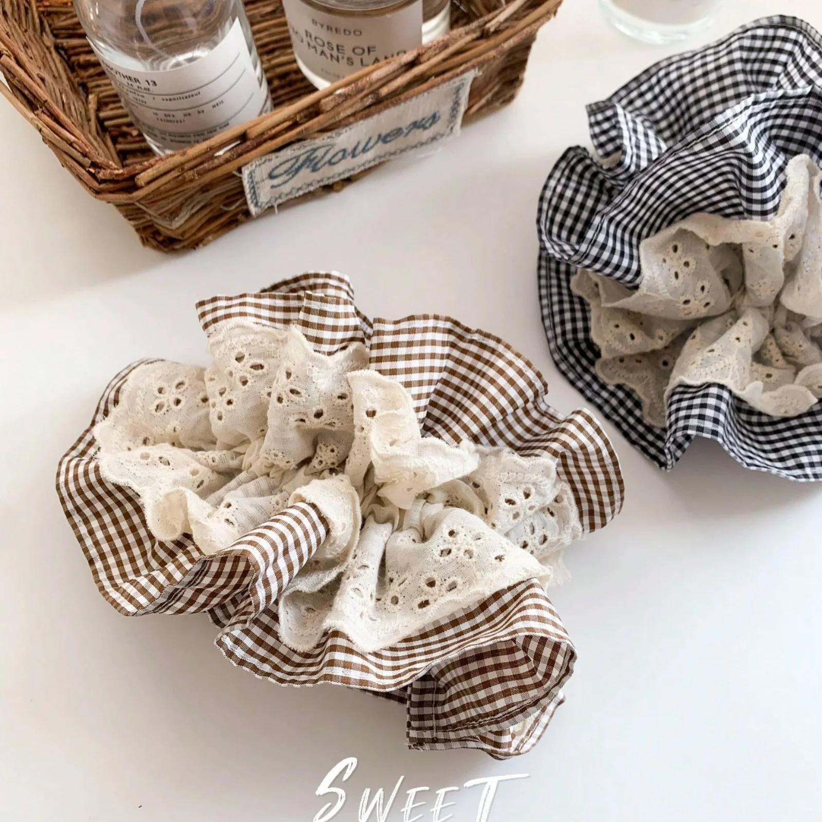 1PC French-Style Soft Four-Layer Lace Houndstooth Hair Scrunchie, Elegant and Fashionable Daily Hair Accessory, Ladies' Hair Acc