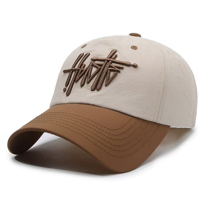 Streetwear Quick-Drying Three-Dimensional Letter Embroidery Baseball Cap for Women Soft-Top Trendy Brand Baseball Cap for Men