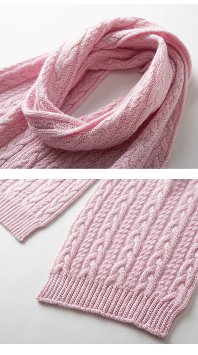 Winter 100% Cashmere Knitted Scarf For Kids Neckerchief Autumn Boys Girls Warmer Neck Scarf Soft Cashmere Children´s Scarves New
