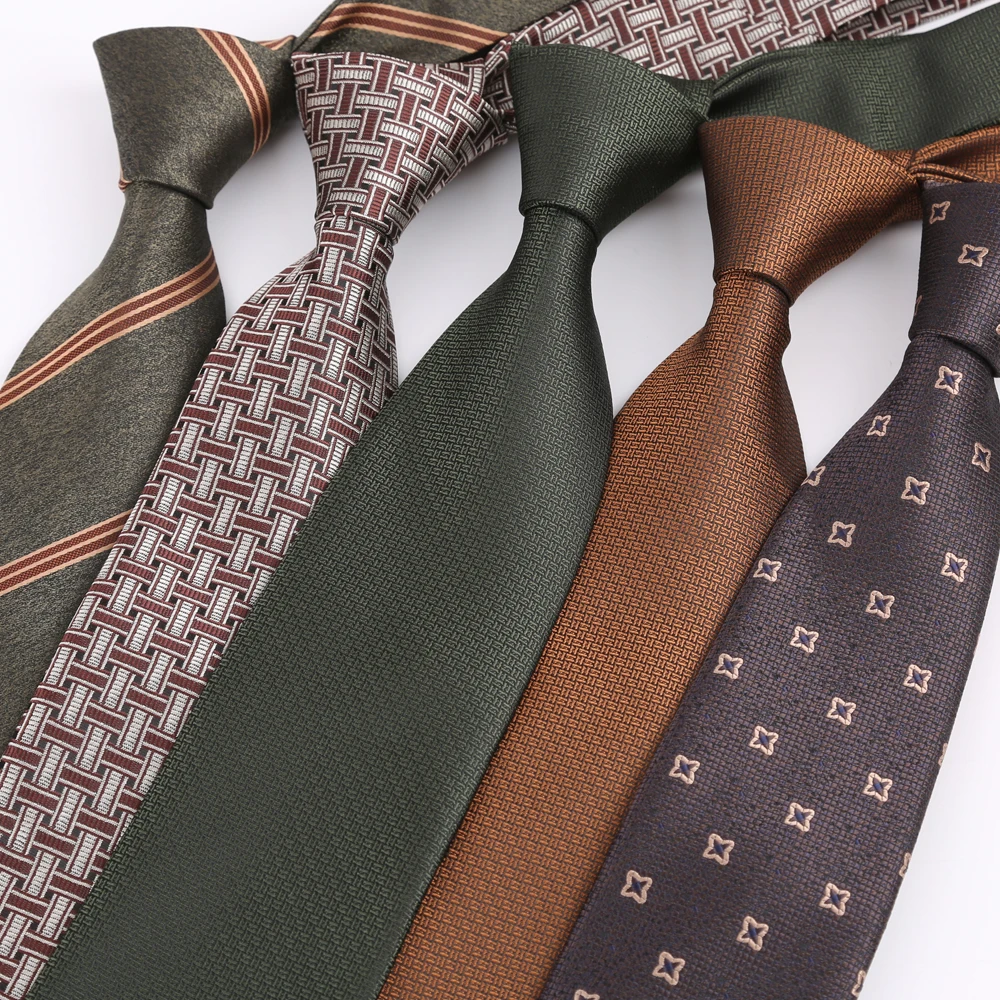 Luxury 8CM Mens Ties Necktie Solid Twill Stripes Plaids Ties For Man Groom Neck Tie For Business Party