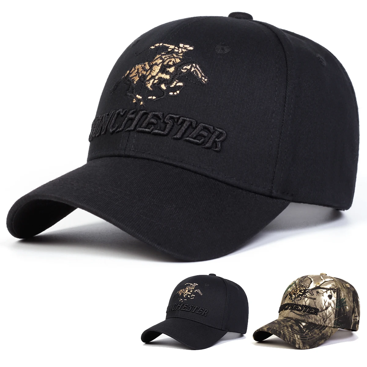 Unisex Winchester Letter Embroidery Baseball Caps Spring Autumn Outdoor Adjustable Casual Hats Dad Hat Sunscreen Hat