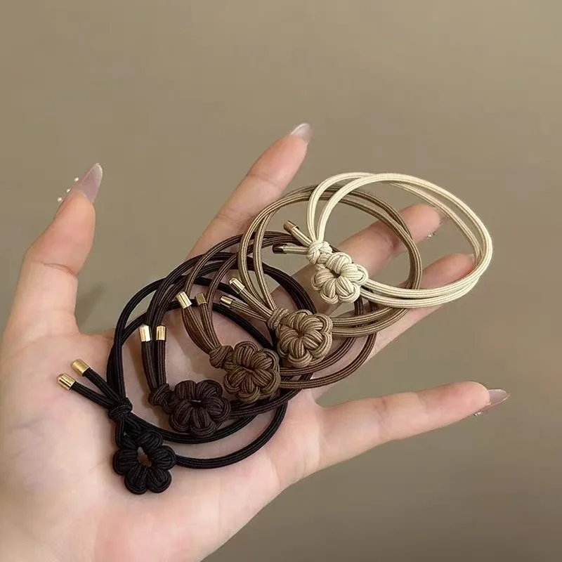 5PC Good Soft Black Brown High Elasticity Hair Ties Rope for Women Girls Ponytail Holder Korean Hair Accessories