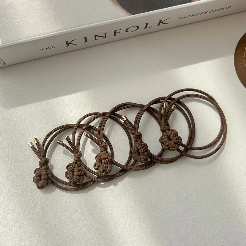 5PC Good Soft Black Brown High Elasticity Hair Ties Rope for Women Girls Ponytail Holder Korean Hair Accessories