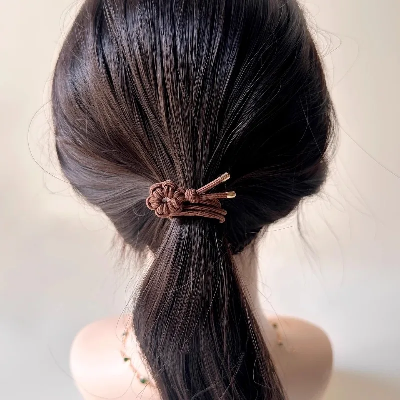 5PC Good Soft Black Brown High Elasticity Hair Ties Rope for Women Girls Ponytail Holder Korean Hair Accessories