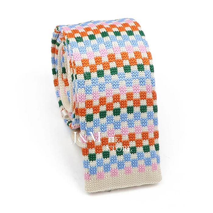 New Knit Ties For Men Casual Skinny Pink Blue Necktie Boys Girls Party Knitted Striped Neck Tie Wedding Groom Necktie Neck Wear