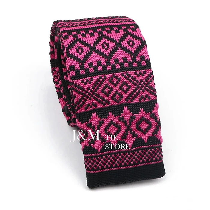 New Knit Ties For Men Casual Skinny Pink Blue Necktie Boys Girls Party Knitted Striped Neck Tie Wedding Groom Necktie Neck Wear