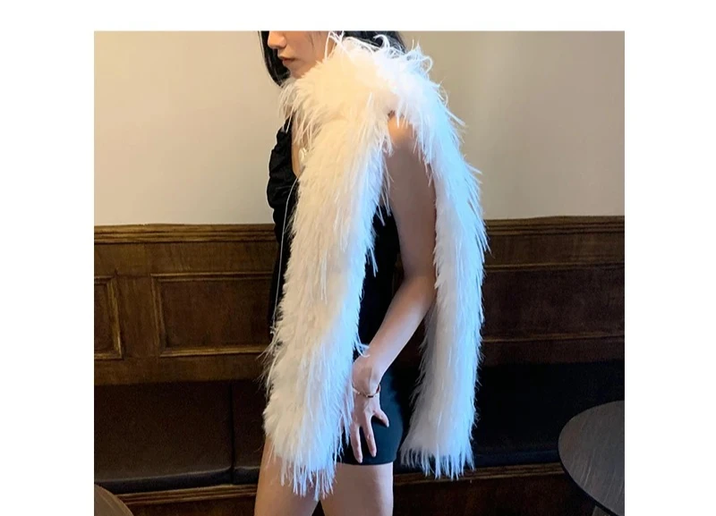 Korean Designer Runway Style Thick Scarf Fashionable Plush Long Strip Scarf Women's Imitation Mink Fur Y2K Girl Scarf for Warm