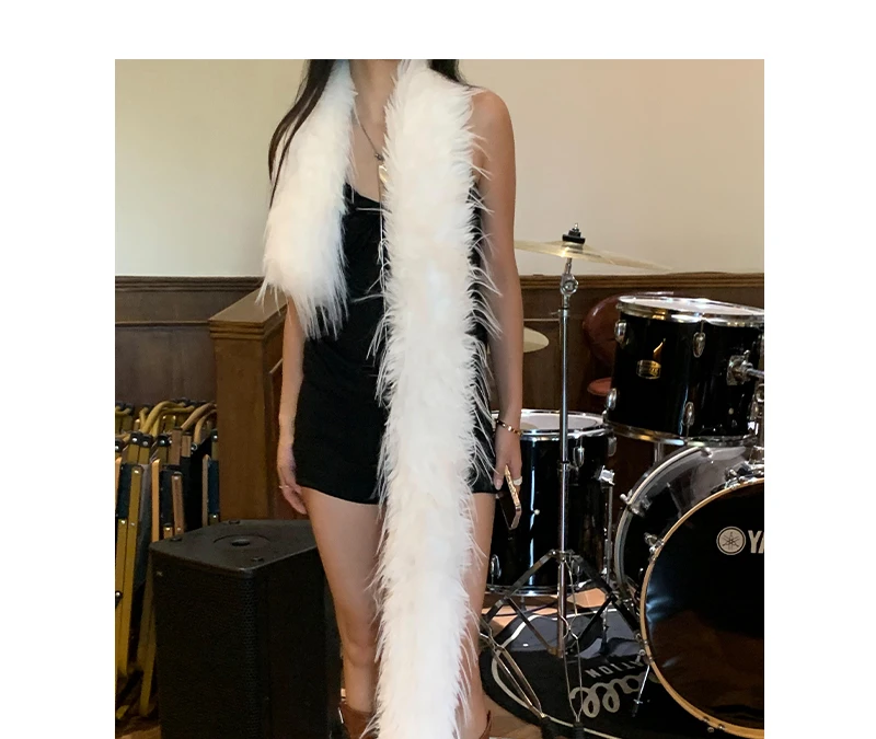 Korean Designer Runway Style Thick Scarf Fashionable Plush Long Strip Scarf Women's Imitation Mink Fur Y2K Girl Scarf for Warm