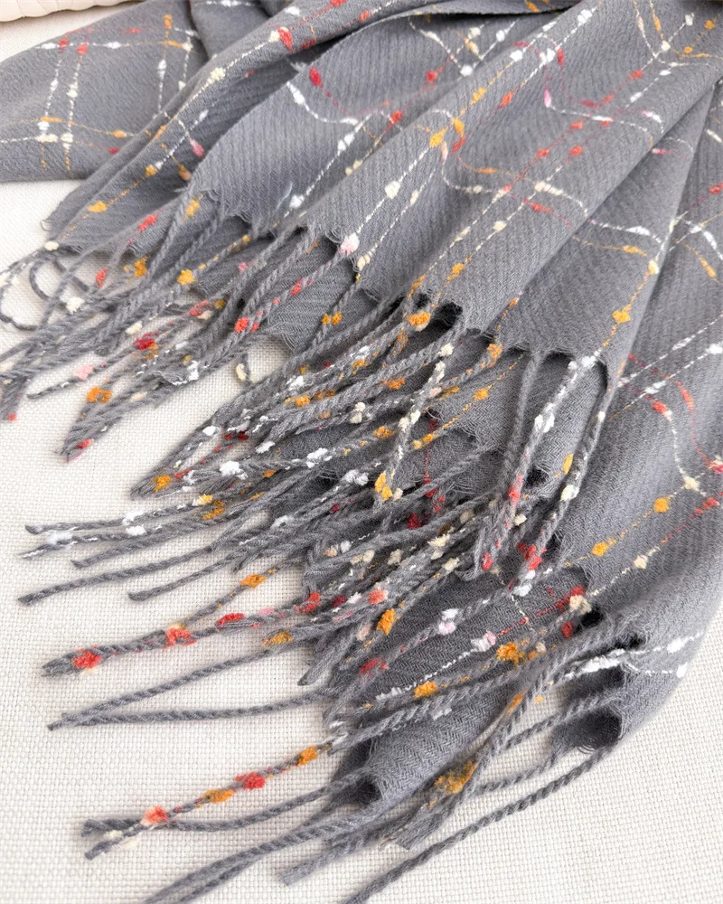 Luxury Brand Plaid Scarf Women Autumn Winter Women Warm Neckerchief Pashmina Lady Shawls and Wraps Casual Tassel Blanket Scarves