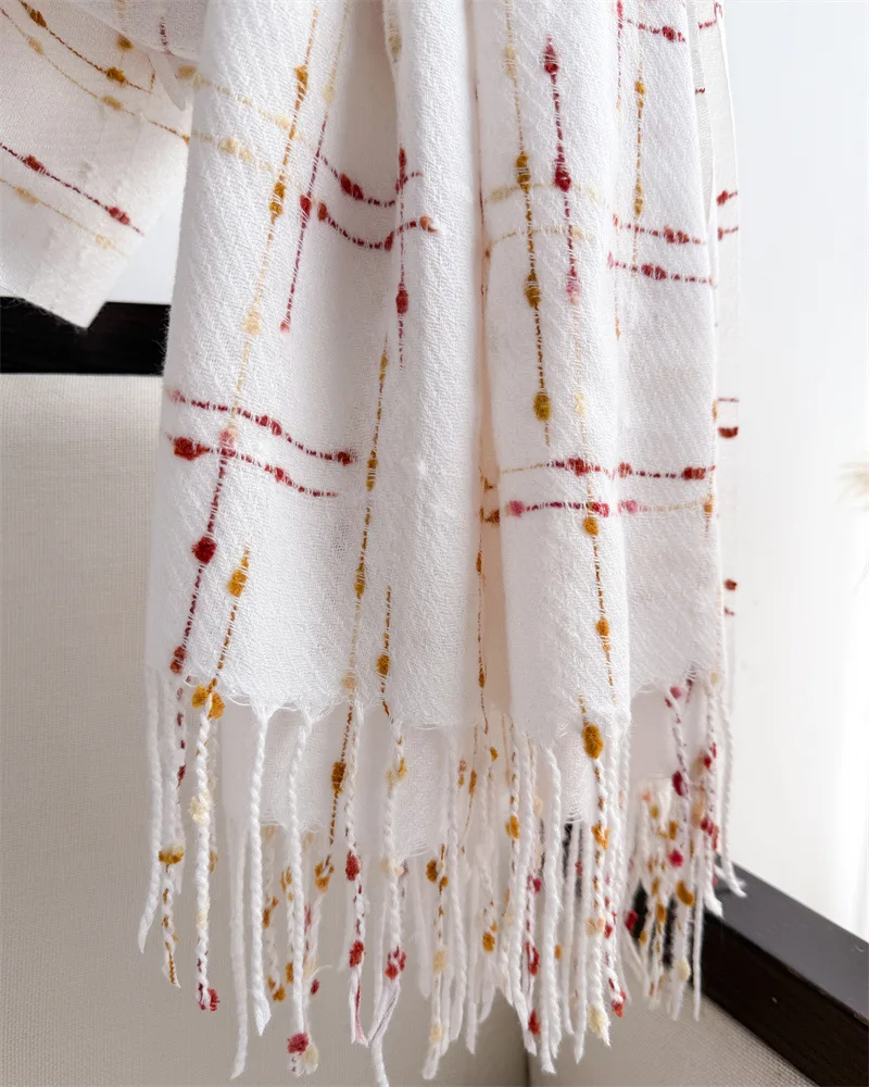 Luxury Brand Plaid Scarf Women Autumn Winter Women Warm Neckerchief Pashmina Lady Shawls and Wraps Casual Tassel Blanket Scarves