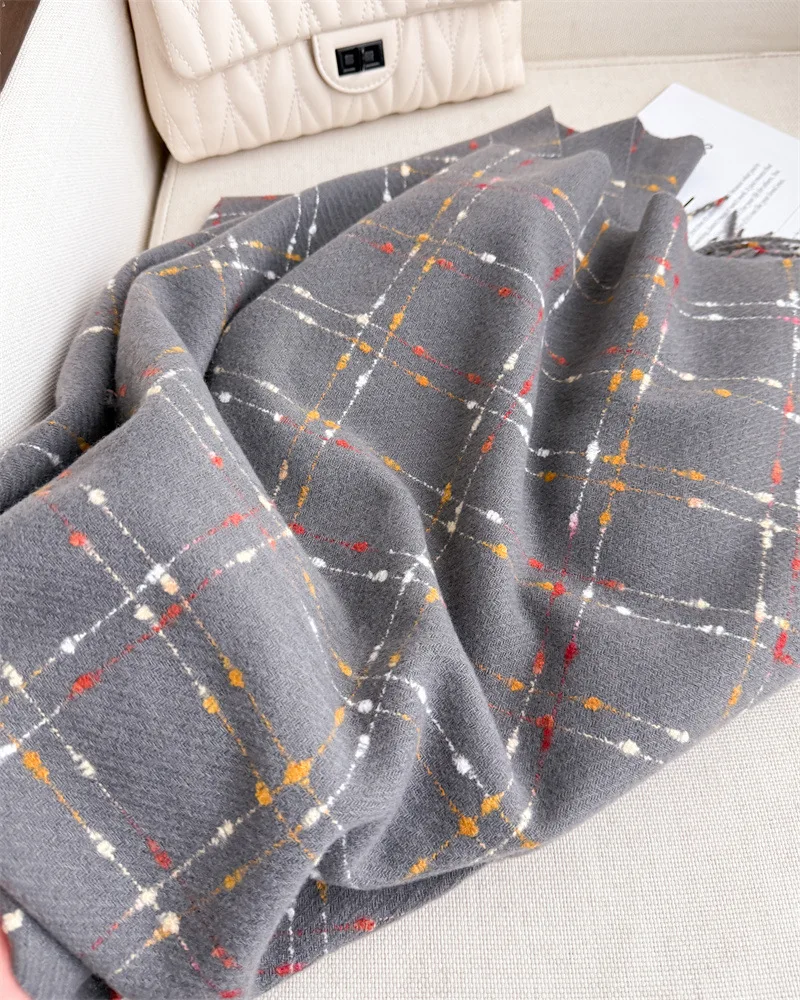 Luxury Brand Plaid Scarf Women Autumn Winter Women Warm Neckerchief Pashmina Lady Shawls and Wraps Casual Tassel Blanket Scarves