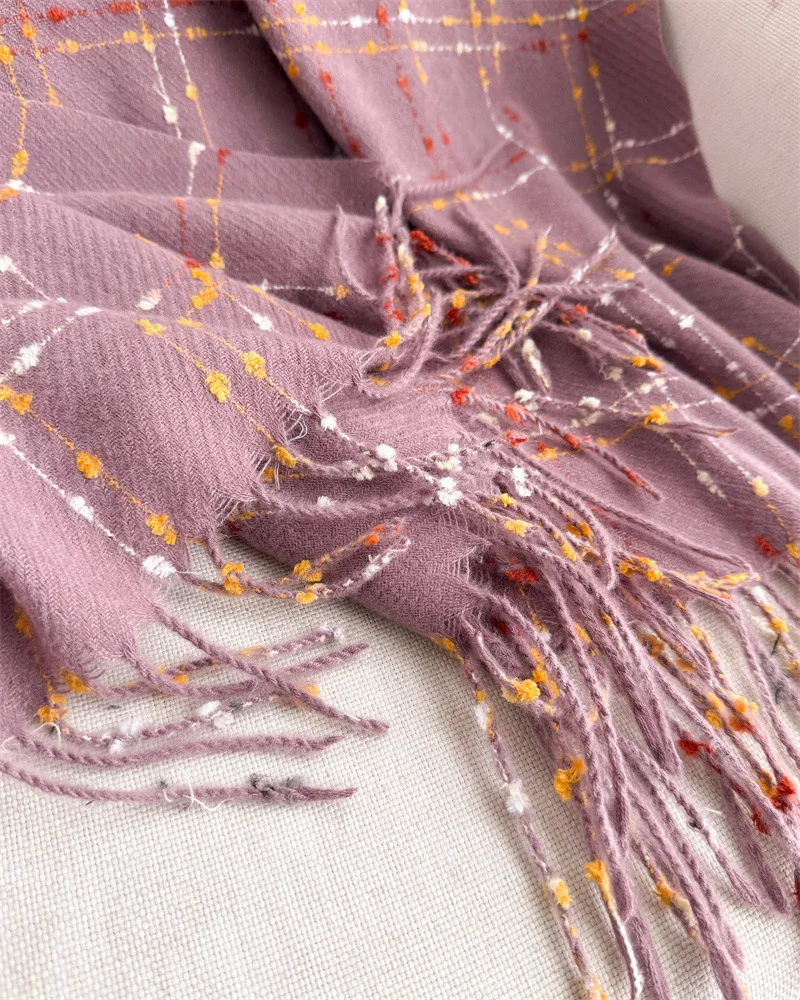 Luxury Brand Plaid Scarf Women Autumn Winter Women Warm Neckerchief Pashmina Lady Shawls and Wraps Casual Tassel Blanket Scarves