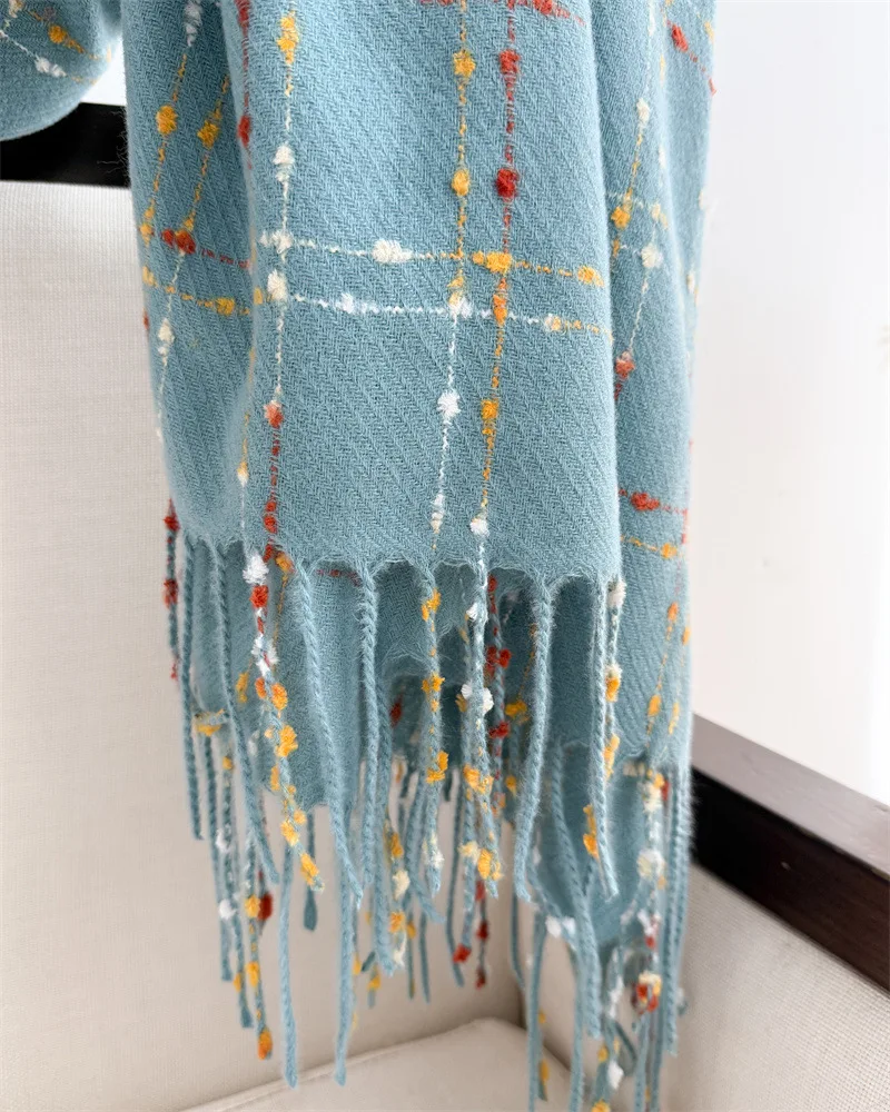 Luxury Brand Plaid Scarf Women Autumn Winter Women Warm Neckerchief Pashmina Lady Shawls and Wraps Casual Tassel Blanket Scarves