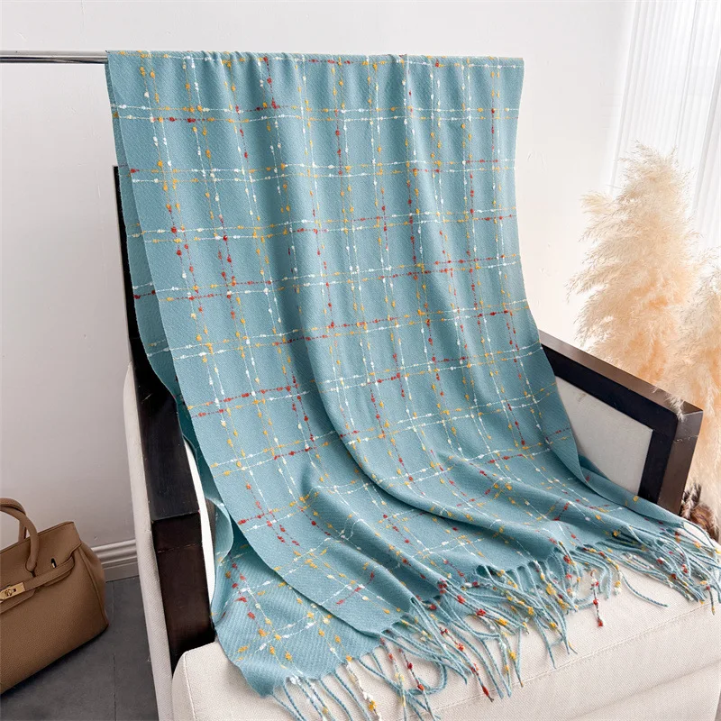 Luxury Brand Plaid Scarf Women Autumn Winter Women Warm Neckerchief Pashmina Lady Shawls and Wraps Casual Tassel Blanket Scarves