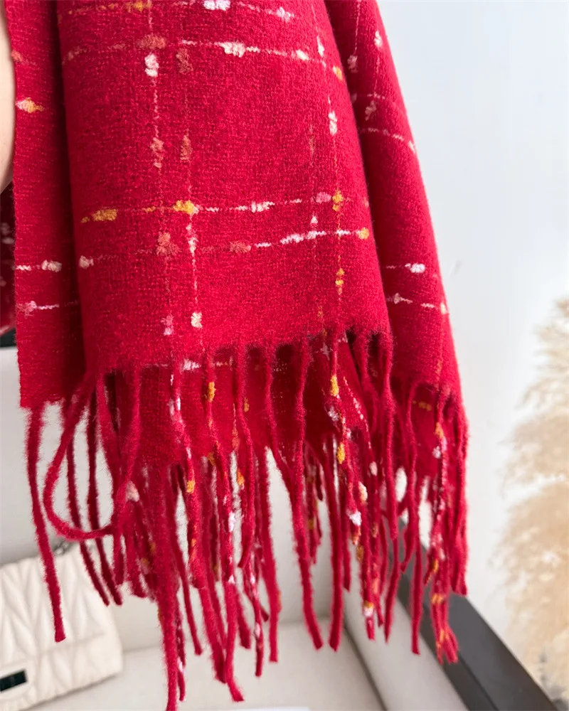 Luxury Brand Plaid Scarf Women Autumn Winter Women Warm Neckerchief Pashmina Lady Shawls and Wraps Casual Tassel Blanket Scarves