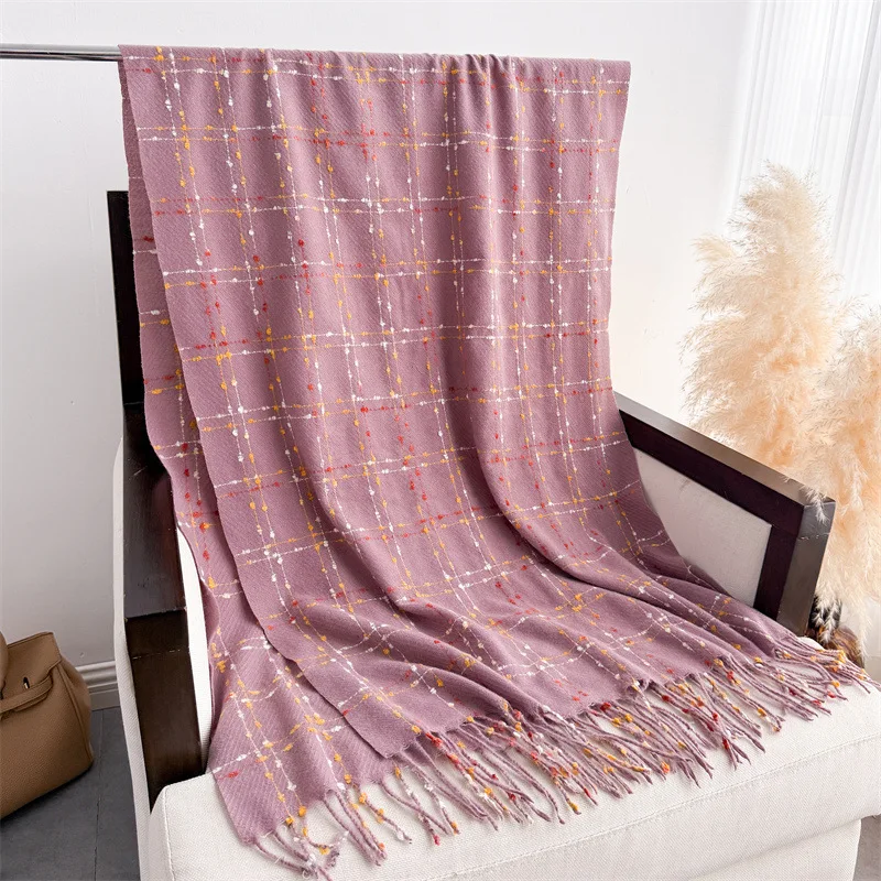 Luxury Brand Plaid Scarf Women Autumn Winter Women Warm Neckerchief Pashmina Lady Shawls and Wraps Casual Tassel Blanket Scarves