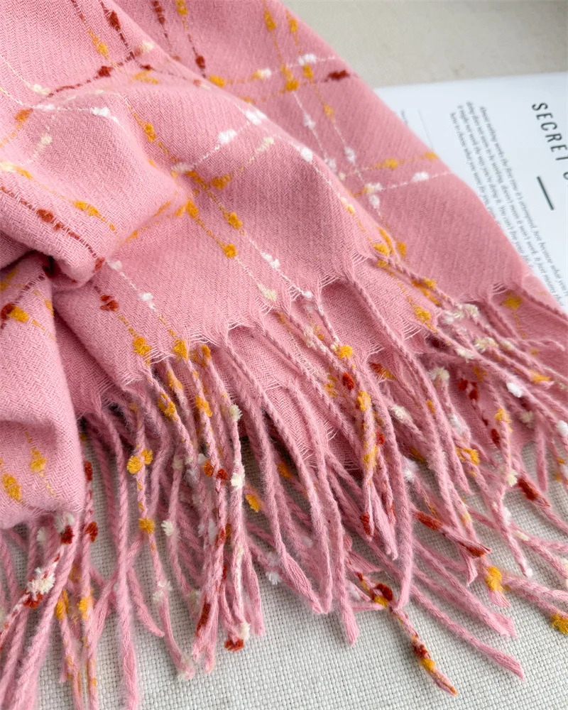 Luxury Brand Plaid Scarf Women Autumn Winter Women Warm Neckerchief Pashmina Lady Shawls and Wraps Casual Tassel Blanket Scarves