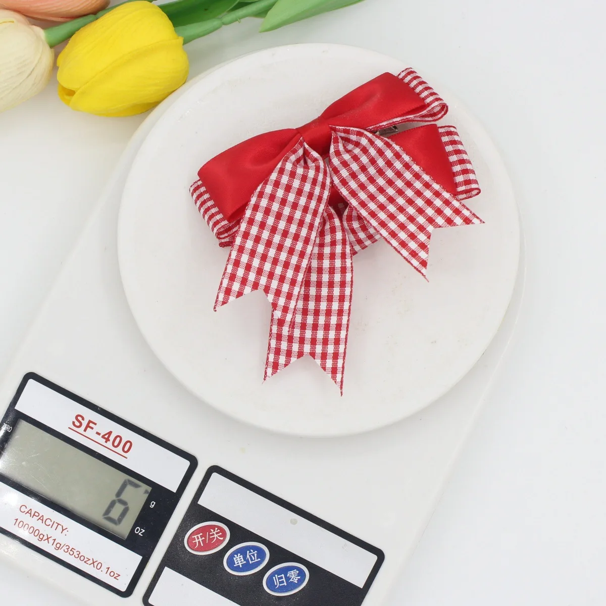Cute British Style Plaid Bow Hairpins Children Girls Kids Hair Clips Barrettes Accessories Hairclip Headwear Headdress Ornament