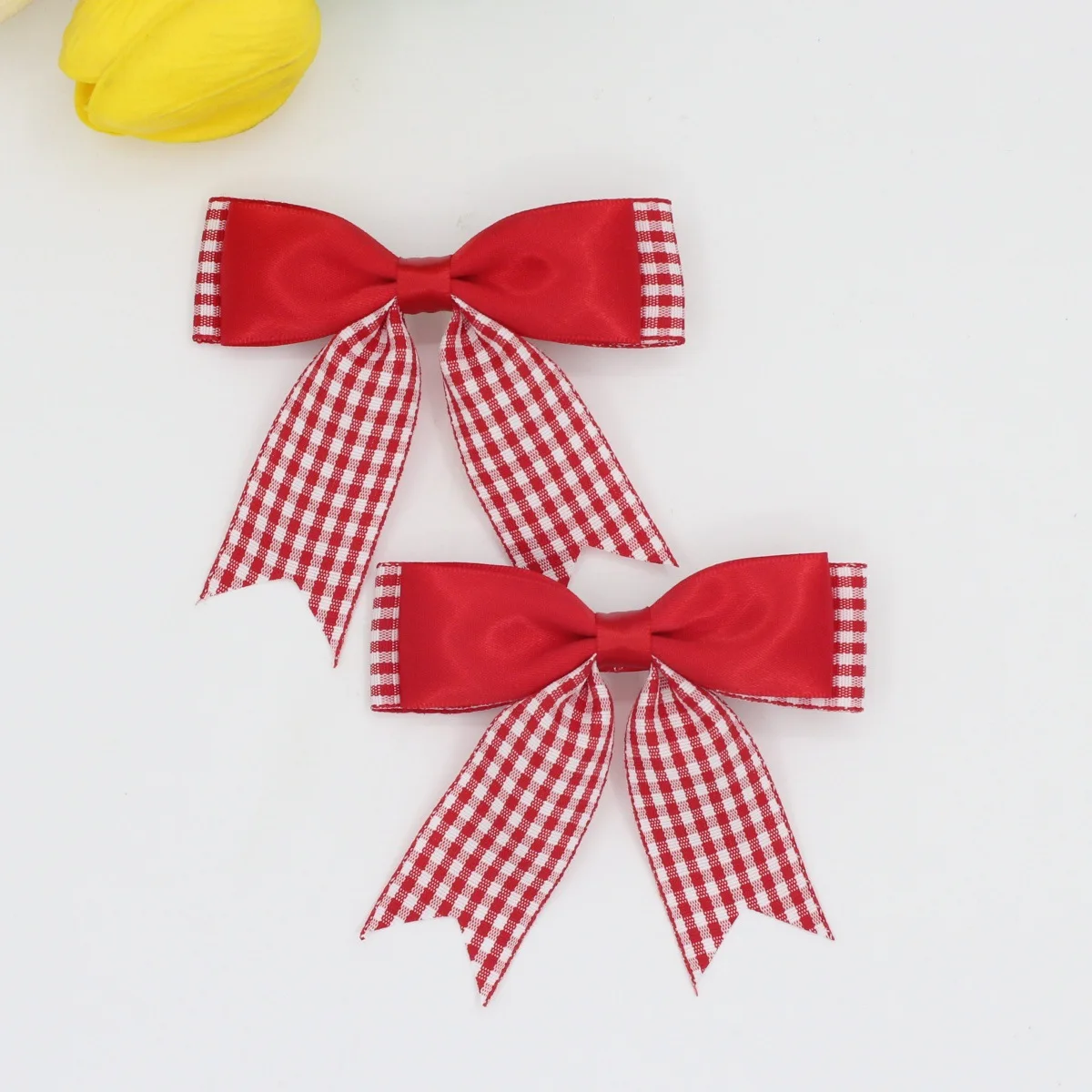 Cute British Style Plaid Bow Hairpins Children Girls Kids Hair Clips Barrettes Accessories Hairclip Headwear Headdress Ornament