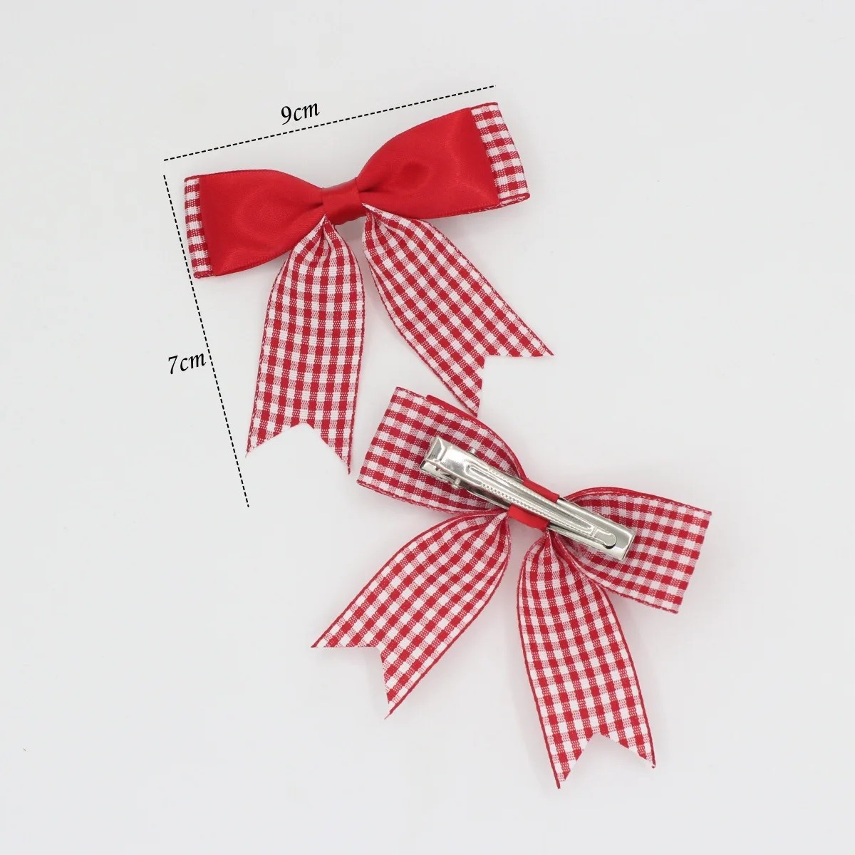 Cute British Style Plaid Bow Hairpins Children Girls Kids Hair Clips Barrettes Accessories Hairclip Headwear Headdress Ornament