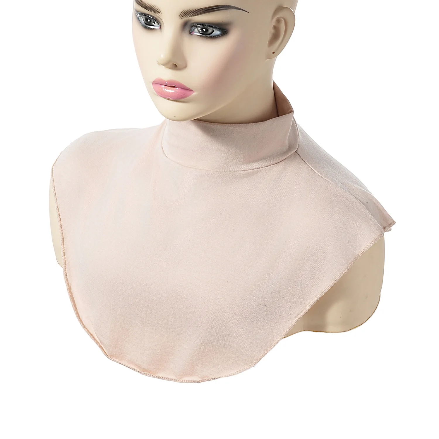 Women Muslim Modal Fake False Collar Islamic Hijab Extensions Turtleneck High Neck Cover Warmer Half Tops Hijab Scarf Crop Wrap