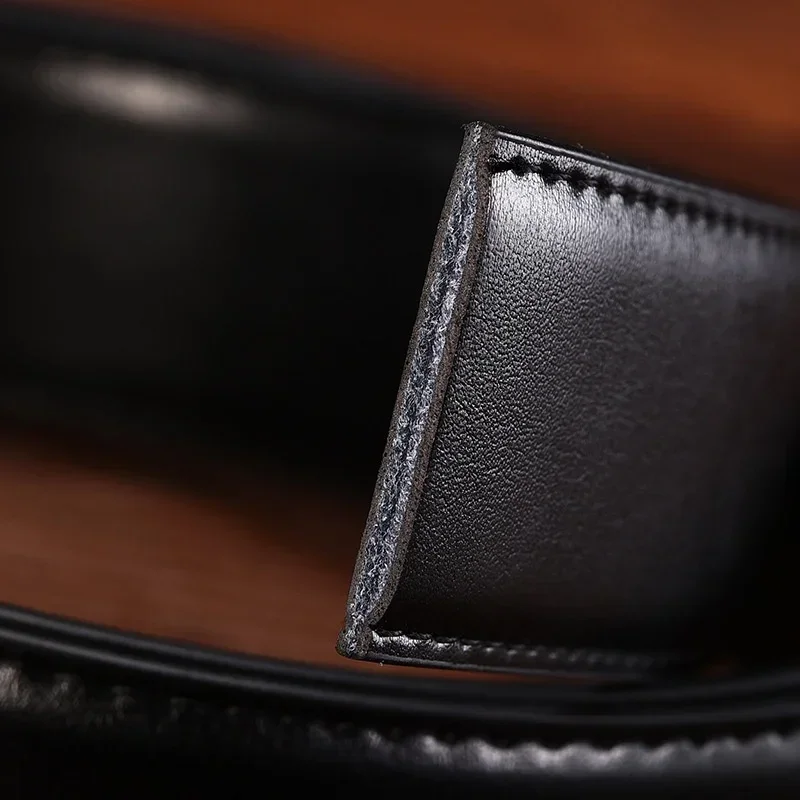 Men for Pin Buckle Leather Black Belt Without Buckle Straps Wide Genuine Belt Body No Buckle for 2.4 2.8 3.0 3.2 3.5 3.8cm