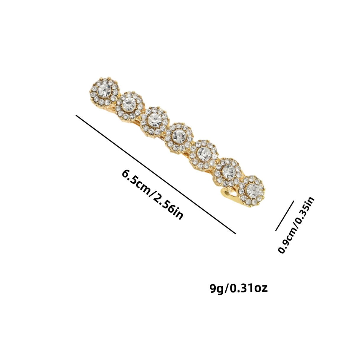 1pc court-style hair clips with diamonds and elegant spring clips are perfect for daily dates