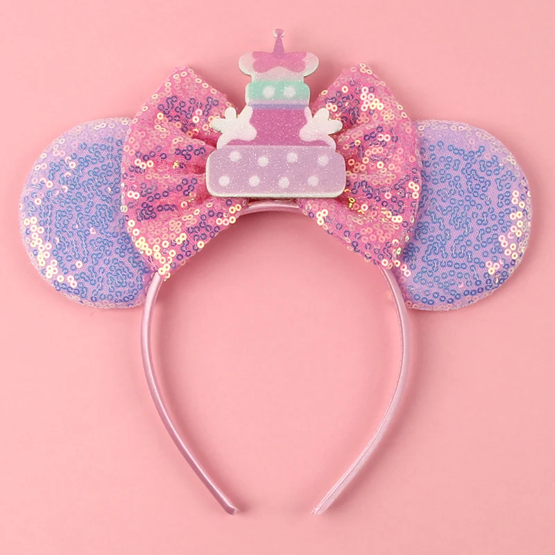 1pc Sweet Princess Hairband Cute Sparkle Bow Birthday Bracelet for Birthday Party Performances Wear Women Hair Accessory