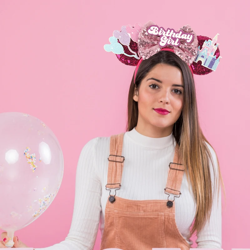 1pc Sweet Princess Hairband Cute Sparkle Bow Birthday Bracelet for Birthday Party Performances Wear Women Hair Accessory