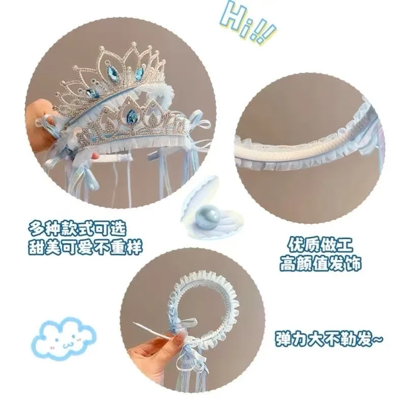 Princess Headband Children's Day Headband Crown Little Girl Hairpin Headband Birthday Hair Accessories