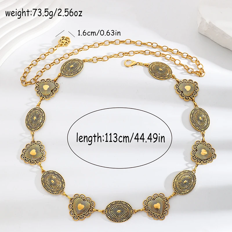 Silver Retro Metal Waist Chain Belt Female Gothic Accessory Women's New Summer Versatile Match Skirts Jeans Waistband Trendy