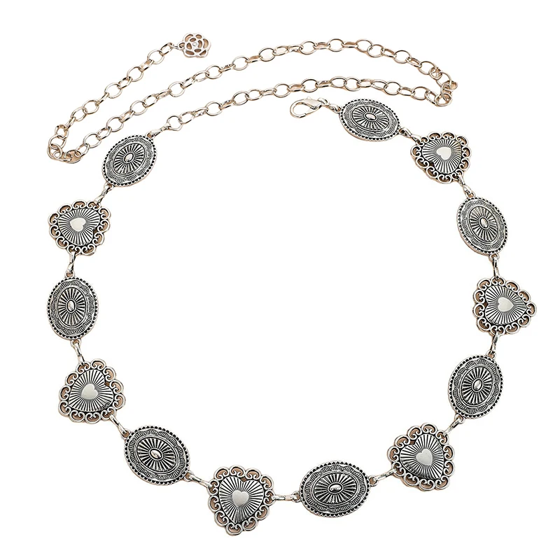 Silver Retro Metal Waist Chain Belt Female Gothic Accessory Women's New Summer Versatile Match Skirts Jeans Waistband Trendy