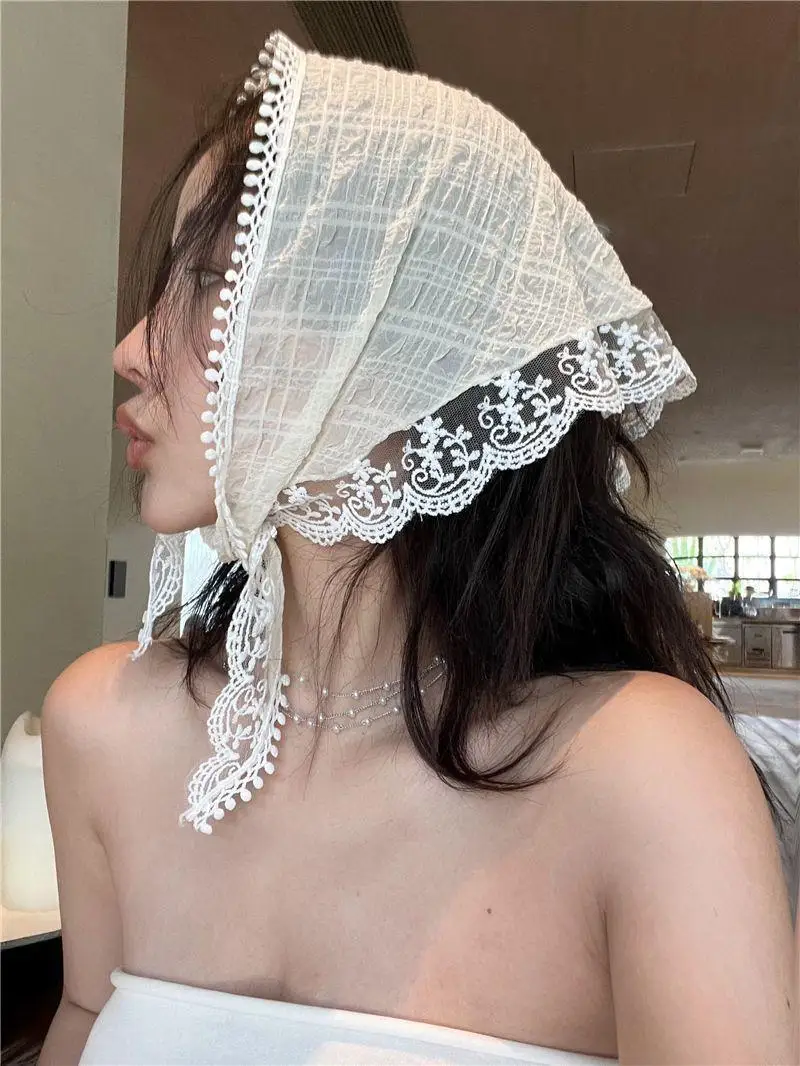1Pc French Lace Headband Style Headscarf/headband Outdoor Dating,sweet and Elegant Style,easy To Wear,fashionable Versatile