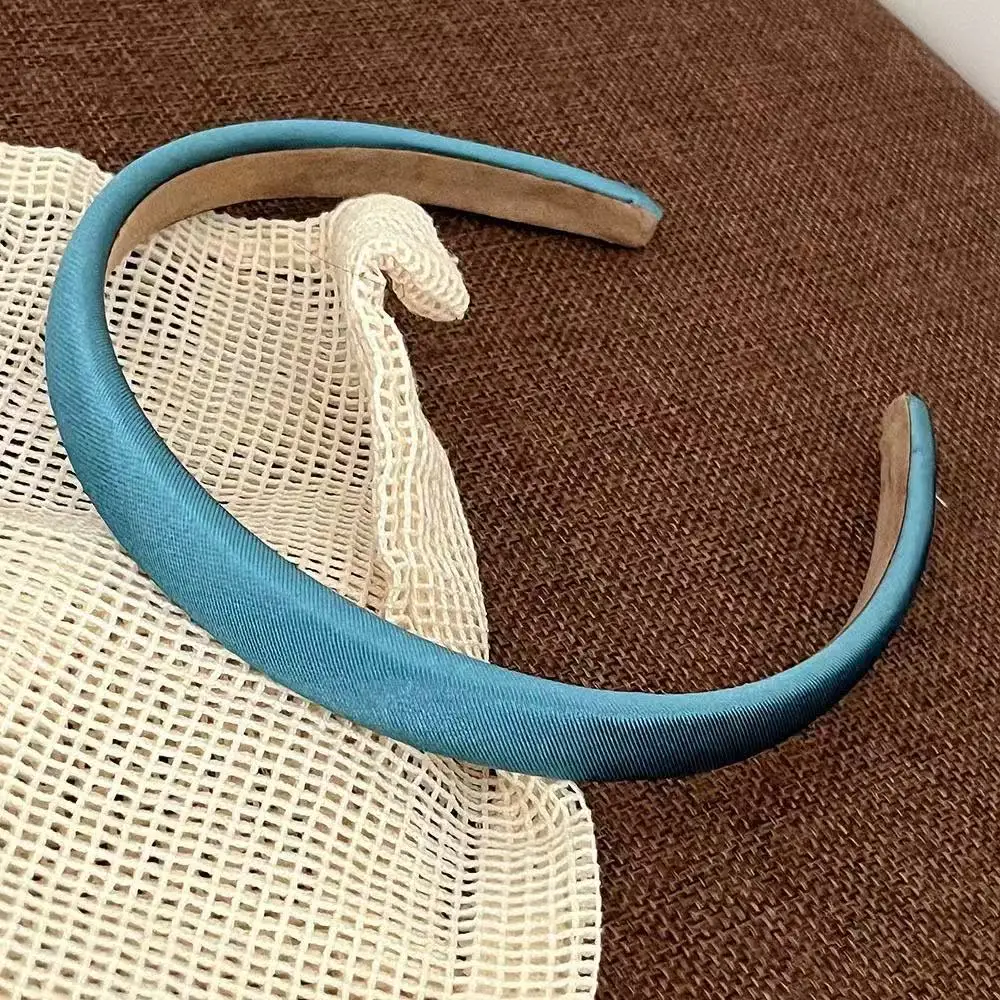 1PC Women's Autumn Winter Daily Teal Satin Headband Minimalist Fashion Hair Accessory Stylish Daily Hair Decoration