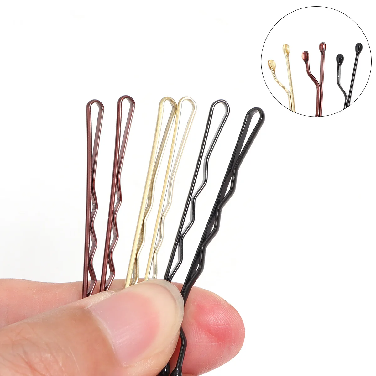 50pcs 5cm Metal Hairpins Casual Curly Wavy Grips Barrette Hair Clips For Women Girls DIY Hair Styling Tools Hair Accessories