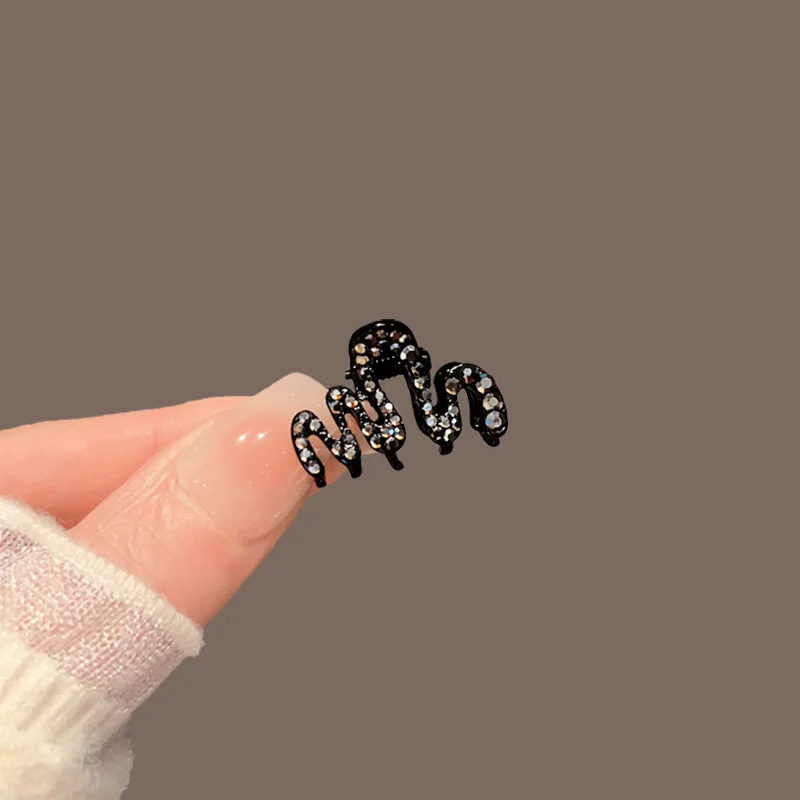 Delicate Korean Rhinestone Wave Small Grab Clip Small Princess Head Hair Accessories Bangs Forehead Side Headdress