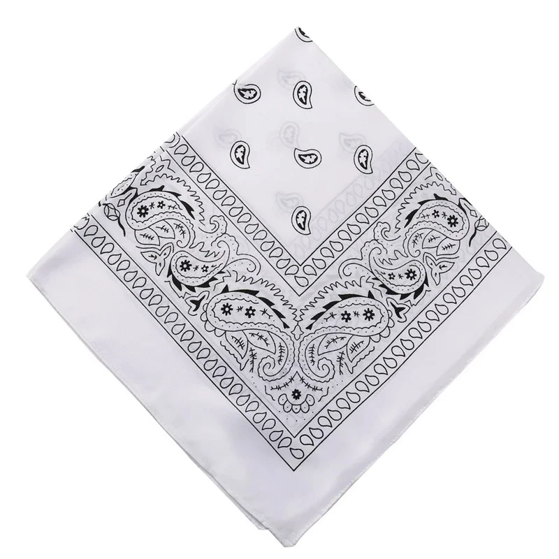 Large Bandana Headband - Handkerchief Bandanas for Men and Women - Paisley Bandana Pack - Cowboy Scarf, Black, Single Pack