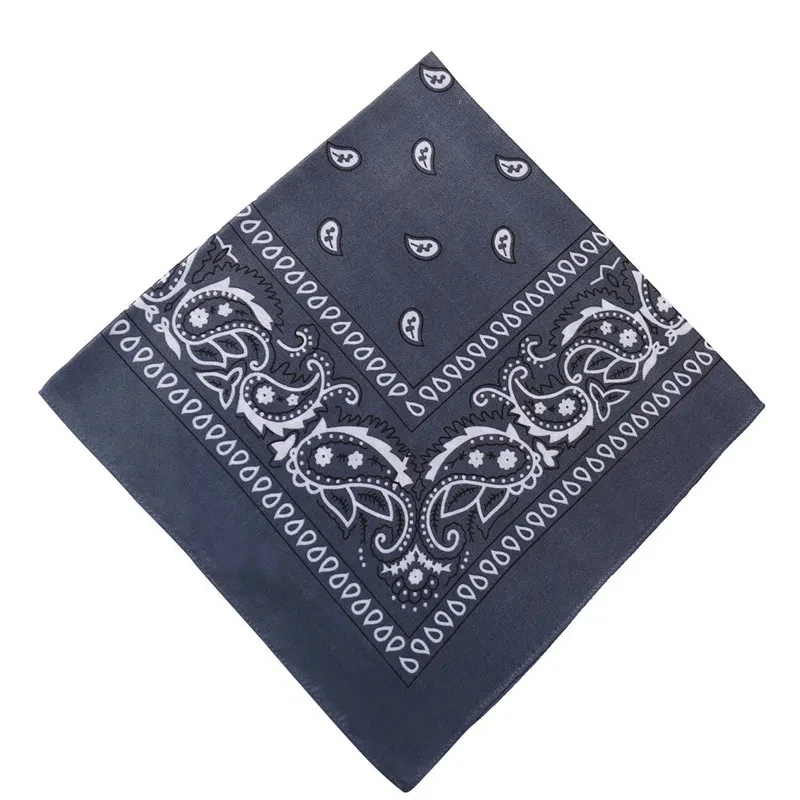 Large Bandana Headband - Handkerchief Bandanas for Men and Women - Paisley Bandana Pack - Cowboy Scarf, Black, Single Pack