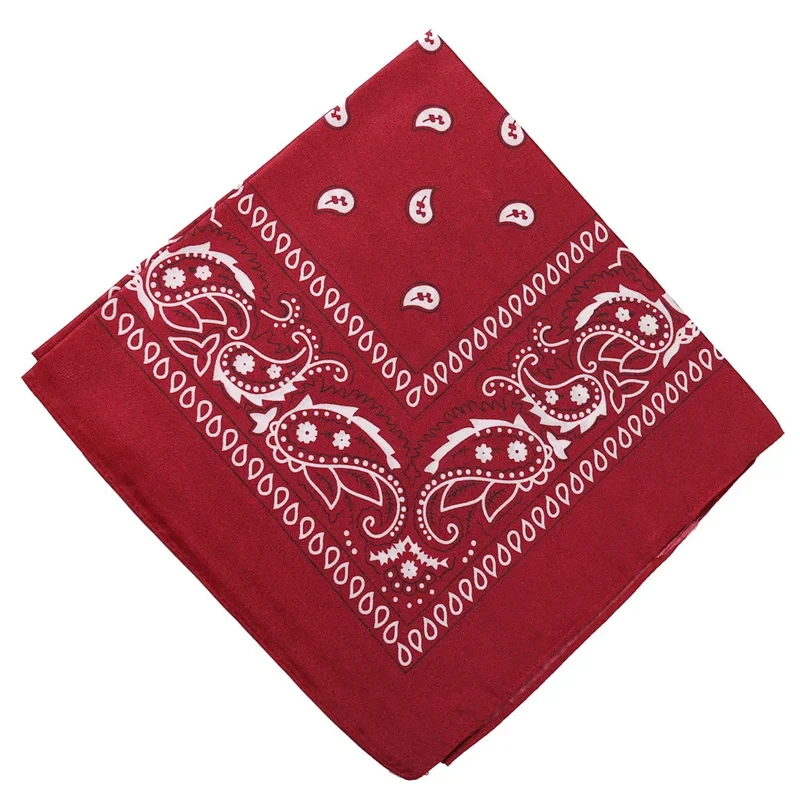 Large Bandana Headband - Handkerchief Bandanas for Men and Women - Paisley Bandana Pack - Cowboy Scarf, Black, Single Pack