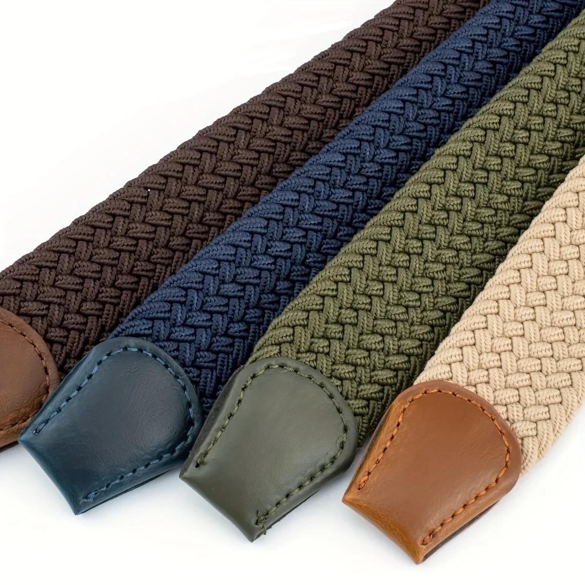 Vintage Braided Design Casual Outdoor Nylon Canvas Belt with Zinc Alloy Buckle Breathable Adjustable Waistband for Men Women