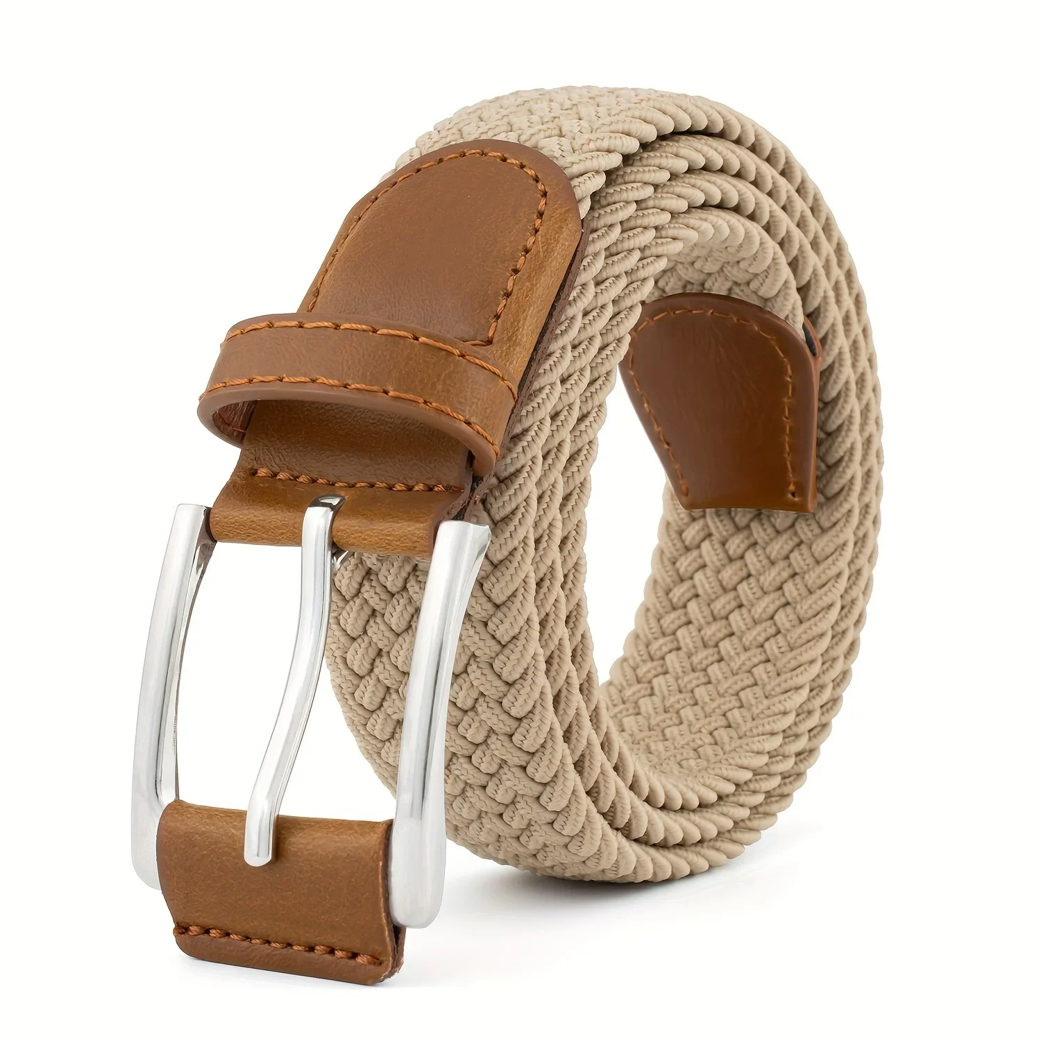 Vintage Braided Design Casual Outdoor Nylon Canvas Belt with Zinc Alloy Buckle Breathable Adjustable Waistband for Men Women