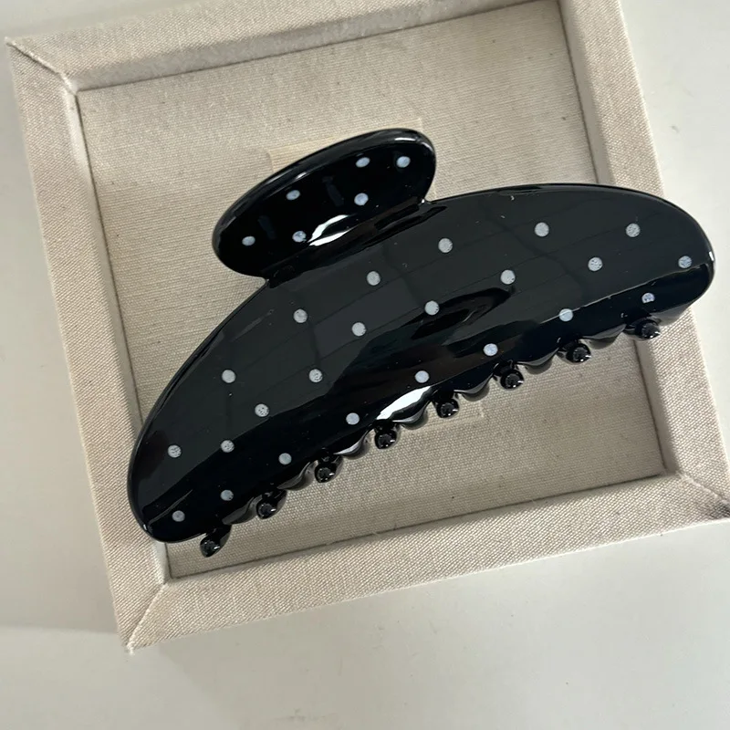 1PC Polka Dot Hair Grip Clip Exquisite Daily Styling Firm Hold for Various Hairstyles All Seasons Playful Accessory
